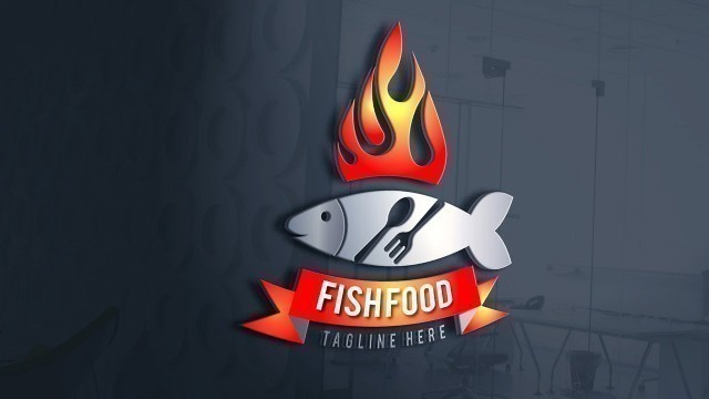 'How To Make Fish Food Logo Design Illustrator||Restaurant logo design||Kitchen logo||Rasheed RGD'