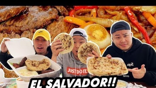 'IS SALVADORAN DIFFERENT FROM MEXICAN FOOD? PUPUSA BUFFET! | Fung Bros'