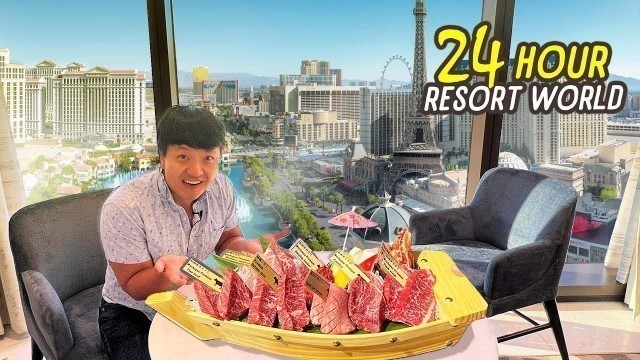 '24 HOUR RESORT WORLD Las Vegas Casino ROOM SERVICE FOOD REVIEW!'