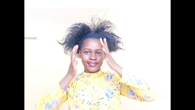 'Quick & Easy Natural Hair Style in 2 Minutes // Hair food // Eco Styler Gel.'