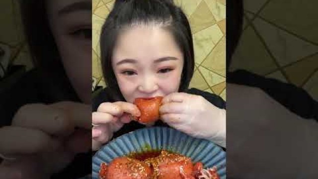 'Mukbang Eating Sausage Sheep Brain| ASMR Eating Chines Food'