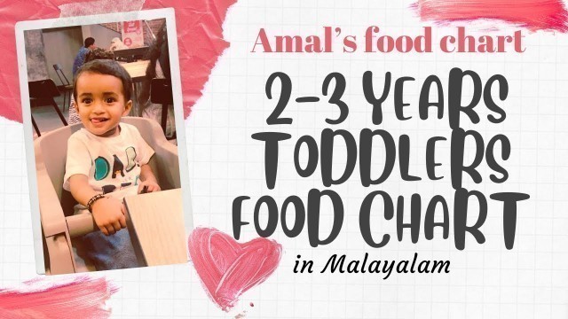 '2 to 3 years babies full day food chart in Malayalam/healthy diet plan for toddlers'