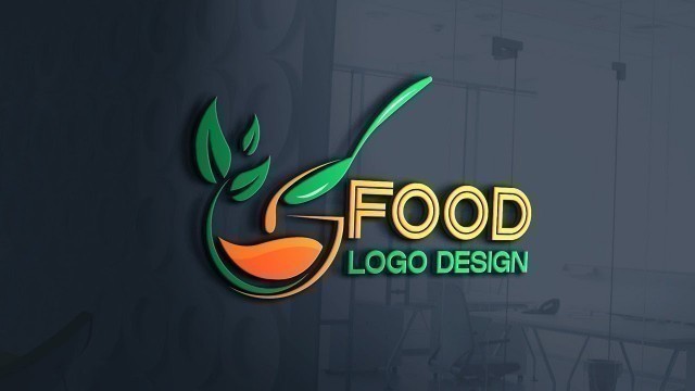 'Food logo design||graphic design||logo design illustrator CC||logo learning tutorial'