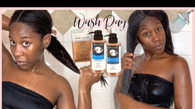 'Wash Day Ft. Hair Food Review | Relaxed Hair'