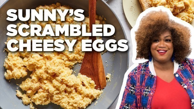 'Sunny Anderson\'s Perfect Scrambled Cheesy Eggs | Cooking For Real | Food Network'