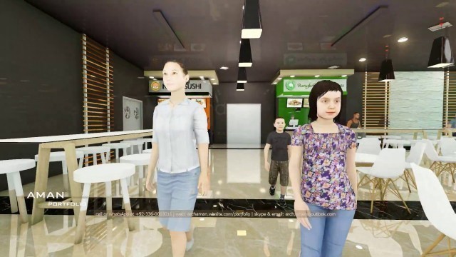 'Project- 12 | 3D- Food Court Walkthrough | Aman Portfolio'