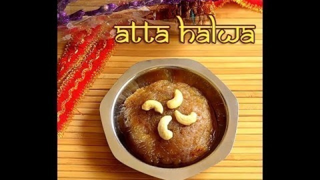 'Atta Halwa Recipe - Instant godhumai halwa - How to make wheat flour halwa recipe at home'