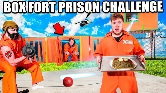 '24 HOUR BOX FORT PRISON CHALLENGE! Guards, Prison Food, Escape & More!'