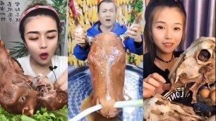 'Chines food eating show  Meat   belly  goat  sheep head look mouth watering with delicious sound #14'