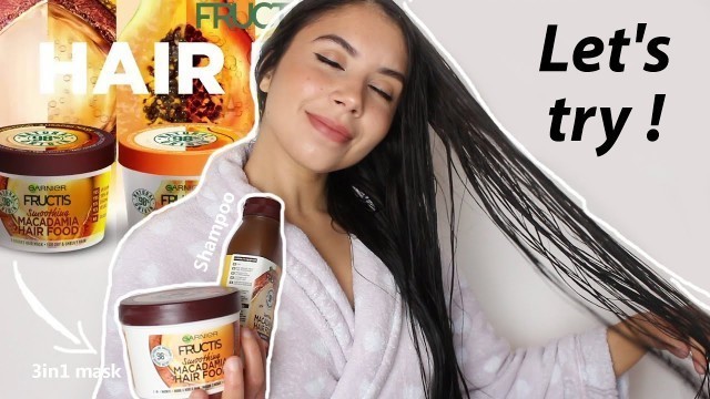 'I tried GARNIER Fructis HAIR FOOD MACADAMIA Hair MASK and Shampoo on dry damaged hair | worth it ?'