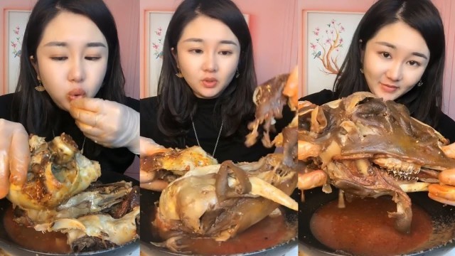 'Bukbang Chines food Eating Show. sheep head, Goat head , Sheep and goat brain with eating sound #7'