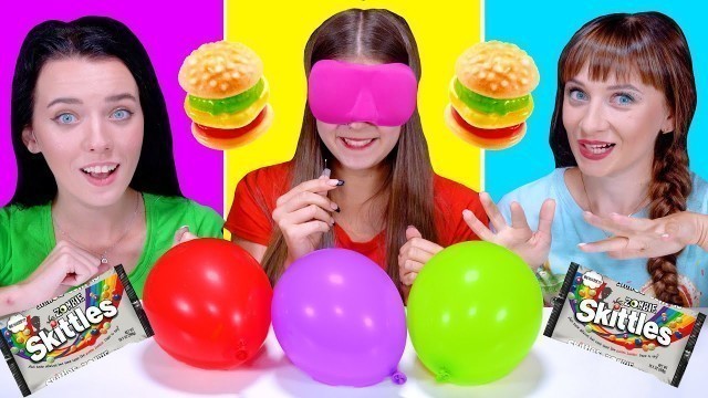 'ASMR One OR Ten, Balloons Challenge, No Hands Race, Tomato Party, Food Challenge By LiLiBu'