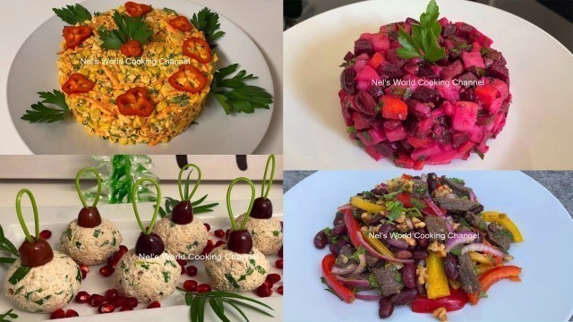 '4 Christmas Salads Recipes -Super Salad Decoration Ideas - Christmas Party Food Ideas'