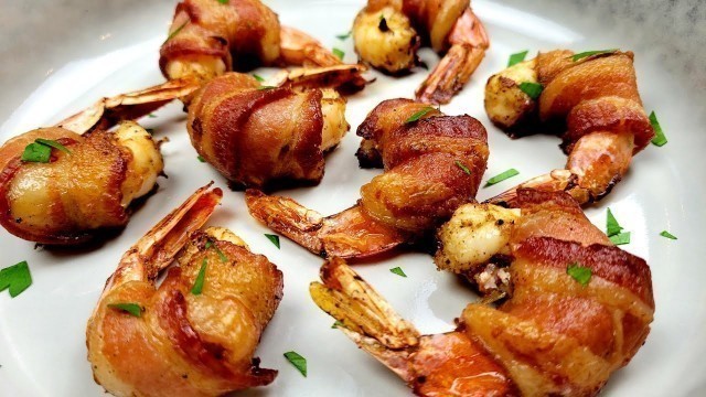 'Air Fryer Bacon Wrapped Shrimp II Appetizer || Party Food'