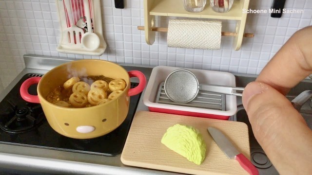 'Re-Ment Mini Kitchen | Toy Miniatures | Mini Toy Food Cooking | Deep Fried Potatoes'