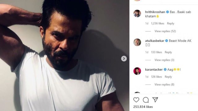 'Anil Kapoor Shares Post Workout Pic'