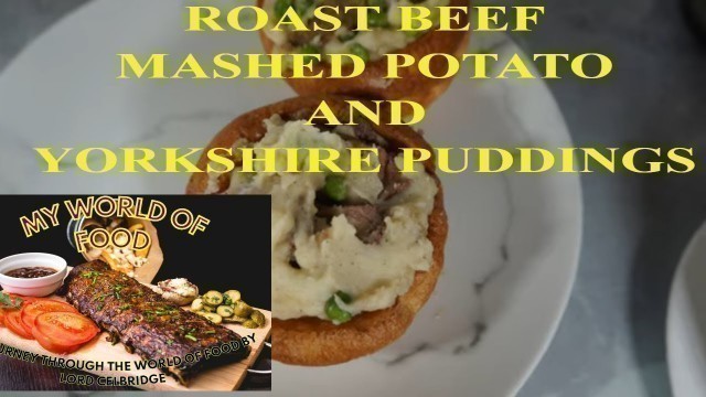 'Roast Beef, Mashed potato, and Yorkshire puddings, tasty party food'