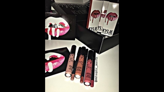 'kylie lip kit swatches,review & demo kristen, maliboo & ginger Resena'