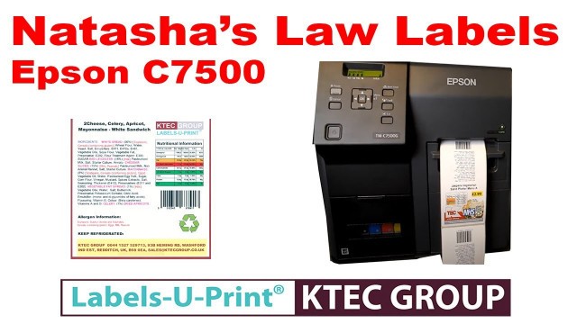 'Natasha\'s Law - High speed food labels- EPSON C7500 - Labels-U-Print ® - KTEC GROUP UK'