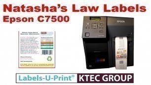 'Natasha\'s Law - High speed food labels- EPSON C7500 - Labels-U-Print ® - KTEC GROUP UK'