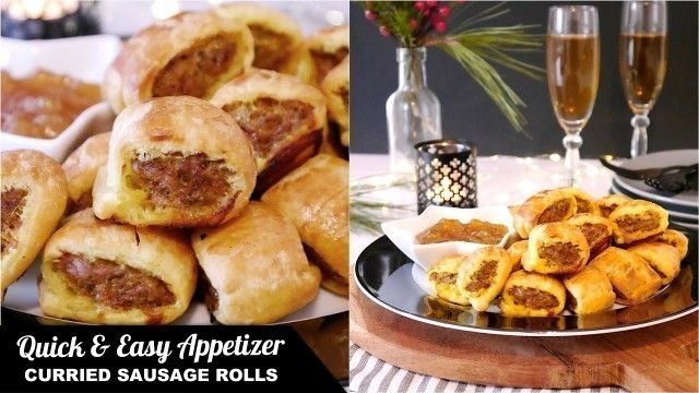 '#BirdsParty Recipe ✔ Curried Sausage Rolls —  a bite-sized meaty party food appetizer|canape|morsel'