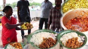 'Hard Working Old Woman Selling Unlimited Roadside Meals | Hyderabad Street Food Videos | Food Bandi'