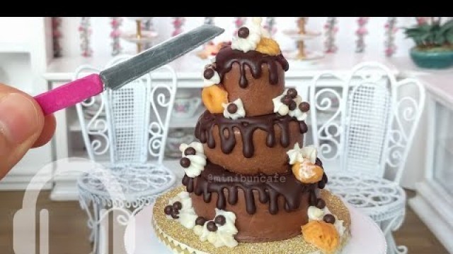 'Mini Chocolate drip cake! real edible mini food!'