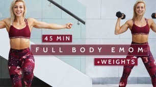 'DAY 18 RISE & SHINE - 45 MIN FULL BODY DB EMOM WORKOUT - Strength + HIIT | Super Sweaty'