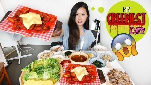 'SPICY FIRE CHICKEN + CHEESE  | KOREAN BANCHAN MUKBANG | STORYTIME'