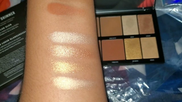 '#Ipsy #NakedCosmetics Holographic Highlighter #Morphe 9w smoke & shadow artistry palette #swatches'