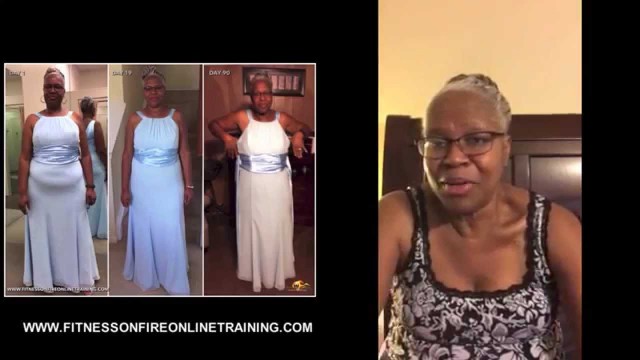 '62 YEAR YOUNG LUCY MERRITT LOSES 25 POUNDS ONLINE WITH \"FITNESS ON FIRE\" ONLINE TRAINING'