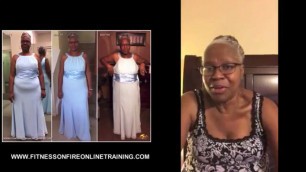 '62 YEAR YOUNG LUCY MERRITT LOSES 25 POUNDS ONLINE WITH \"FITNESS ON FIRE\" ONLINE TRAINING'