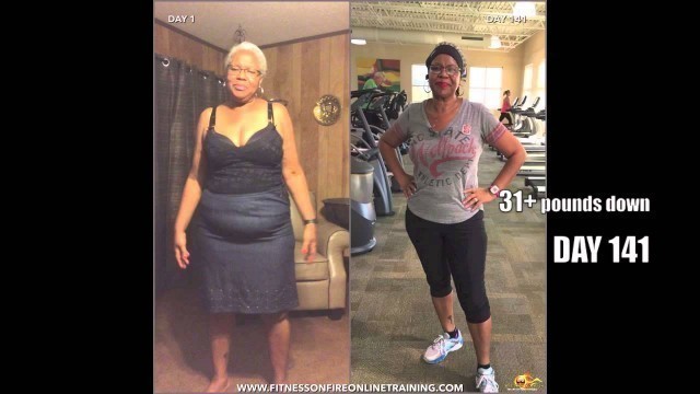 '62 YEAR OLD LUCY MERRITT CONTINUES TO LOSE WEIGHT NATURALLY WITH FITNESS ON FIRE ONLINE TRAINING'