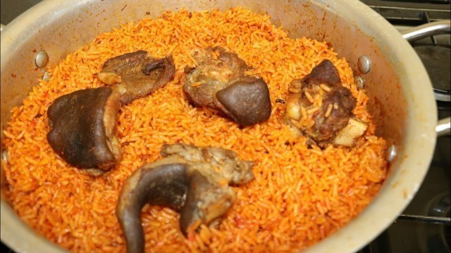 'NIGERIAN PARTY FOOD *JOLLOF RICE* MY MOTHER IN-LAW SIMPLE RECIPE!'