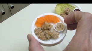 'Miniature Food Cooking:Alyssa\'s Chicken Nuggets (kids toys channel cooking mini real food)'