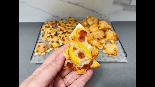 'CHRISTMAS TREE PIZZA/ PARTY FOOD/ FINGER FOOD/ PIZZA DOUGH RECIPE'