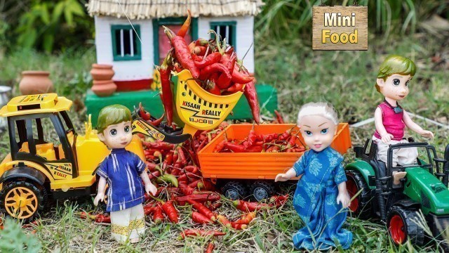 'Mini Red Mirchi Bajji | Village Mirchi Recipe | Street Food | Tiny Cooking | Mini Food Cooking'