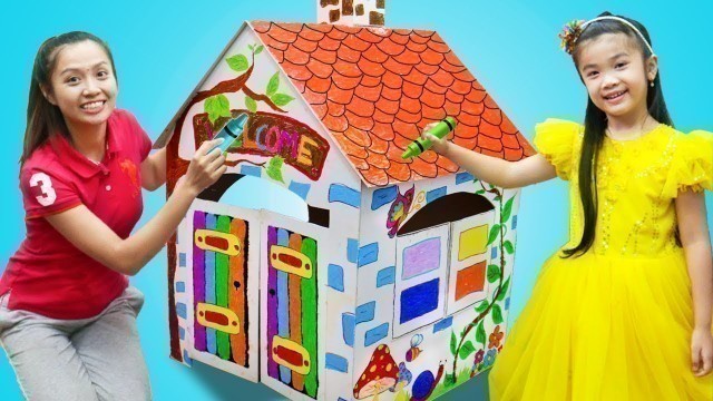 'Hana Pretend Play Coloring Kids Playhouse w/ Crayons & BBQ Party Food Toys'