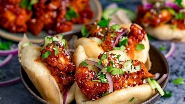 'Korean Chicken Bao Buns = impressive and grown up party food!'