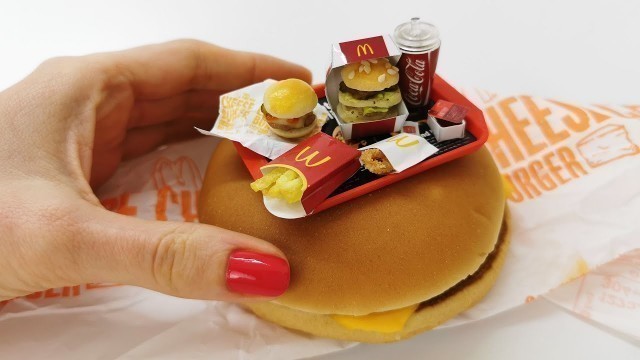 'Real, but mini MCDONALD\'S meal with BigMac, Cheesburger and Fries when You are on a diet! ASMR'