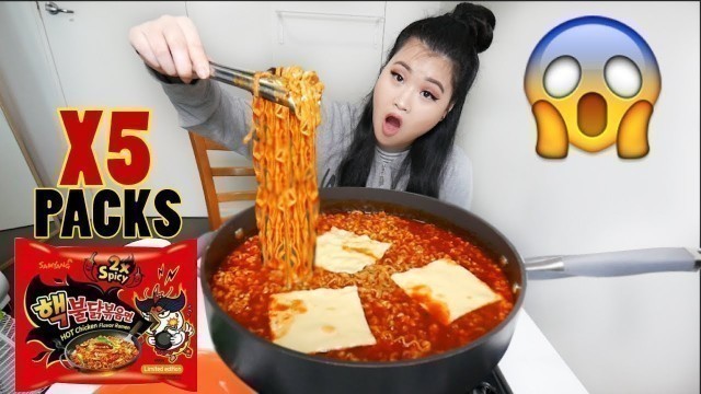 'X5 Spicy Ramen Noodle STEW | Mukbang'