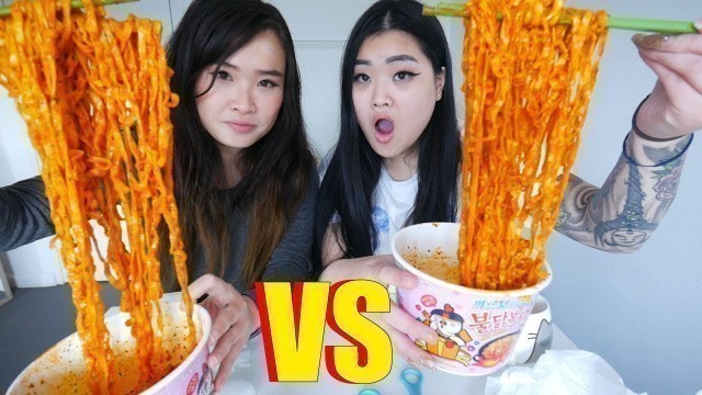 'CARBONARA SPICY NOODLE | CHALLENGE | RACE | MUKBANG'