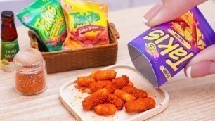 'Easy Miniature Takis Chips Recipe | ASMR Cooking Mini Food'