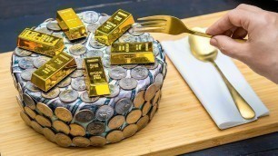 'Money Cake With Gold Bars | Most Expensive Dessert!'