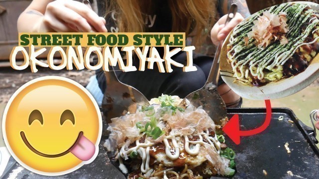 'Street Food Style Okonomiyaki | Mukbang Eating Show'