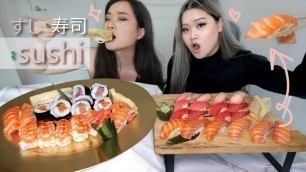 'GIANT SUSHI PLATTER X 2 MUKBANG | Giveaway Japanese Eating Show'