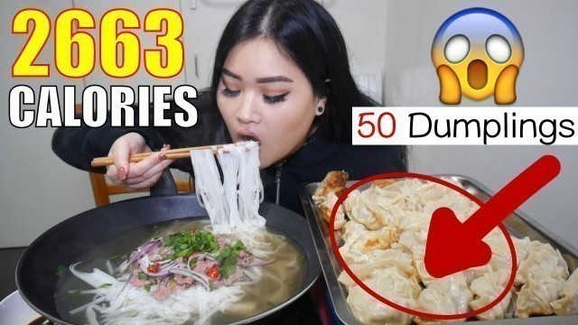 '50 DUMPLINGS & PHO | MUKBANG | EATING SHOW'