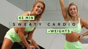 'DAY 11 RISE & SHINE - 45 MIN CARDIO LIGHT WEIGHT - HIIT| Super Sweaty | Calorie Burn | Fun Challenge'