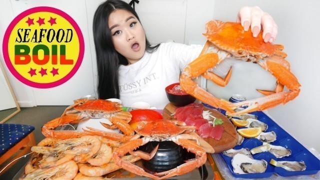 'SEAFOOD BOIL MUKBANG | CRAB LEGS SHRIMP FRESH OYSTERS EATING SHOW'