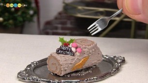 'DIY Miniature Bush de Noel　手作りミニチュアブッシュドノエル Fake food'